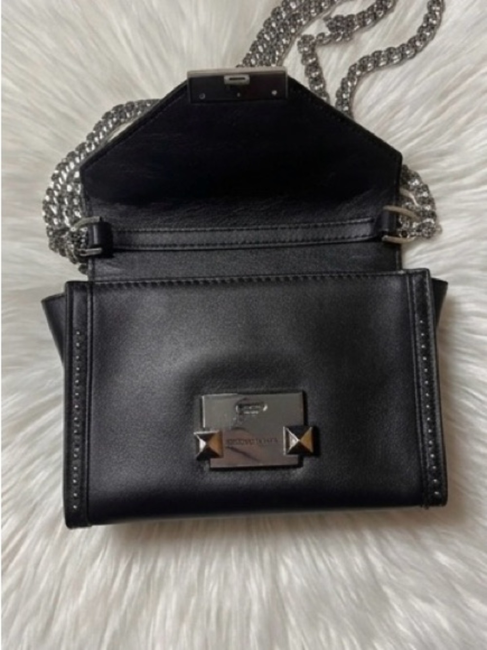 MK Michael Kors Whitney grommet Studded Crossbody bag Silver hardware - Picture 8 of 10